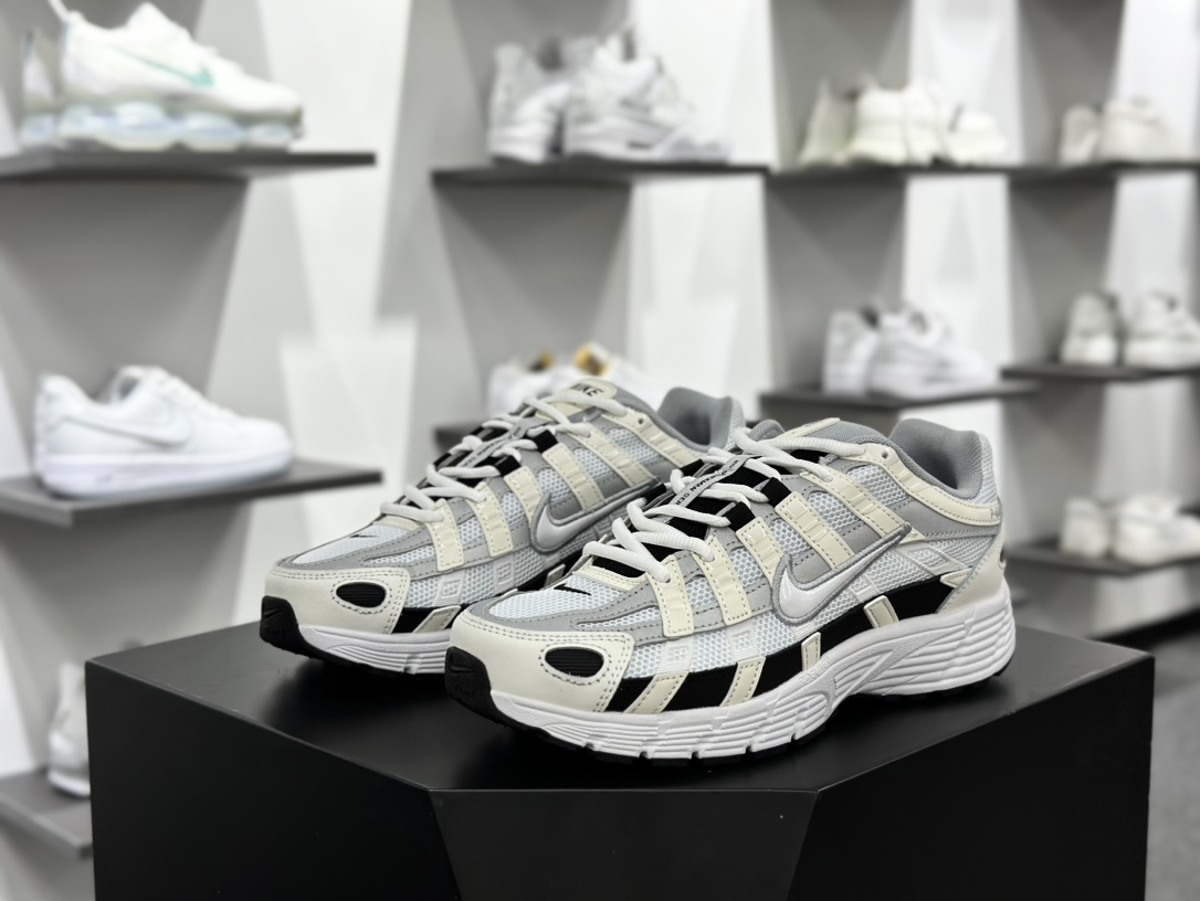 耐克Nike P-6000 Premium”Sail/Wolf Grey”系列低帮慢跑鞋“帆白黑灰”CD6404-101