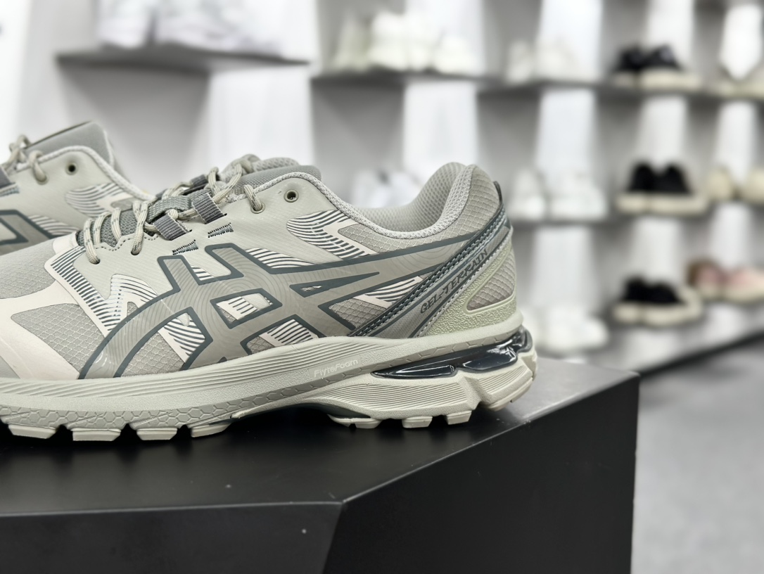 亚瑟士/Asics Gel-Terrain”Seal Grey”全地形系列低帮轻量跑步鞋“米灰绿”1203A342-020