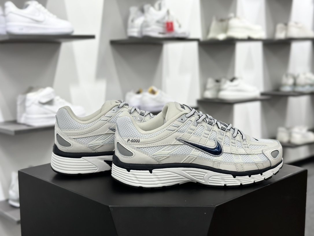 耐克Nike P-6000 Premium”Sail/Wolf Grey”系列低帮慢跑鞋 CD6404-018