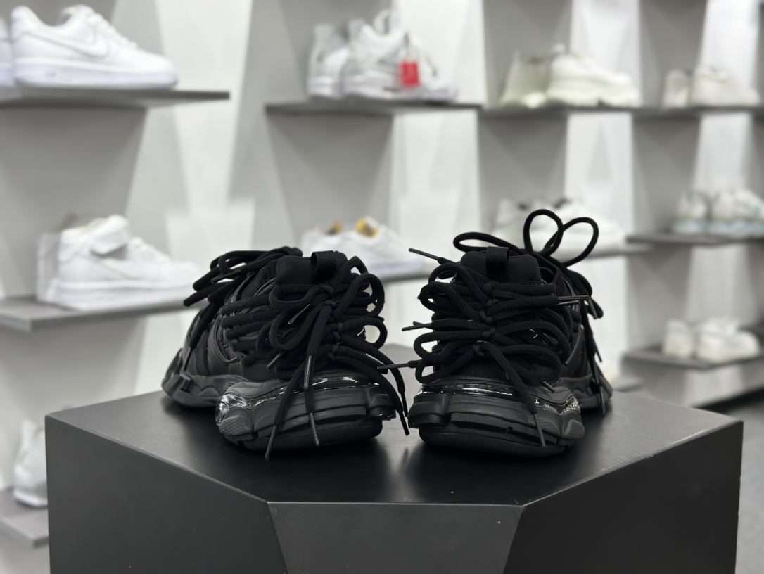 巴黎世家BALENCIAGA Track SOCK Trainers 3.0代针织版系列低帮慢跑鞋“针织全黑蝴蝶结”786283 W3CO1 1000