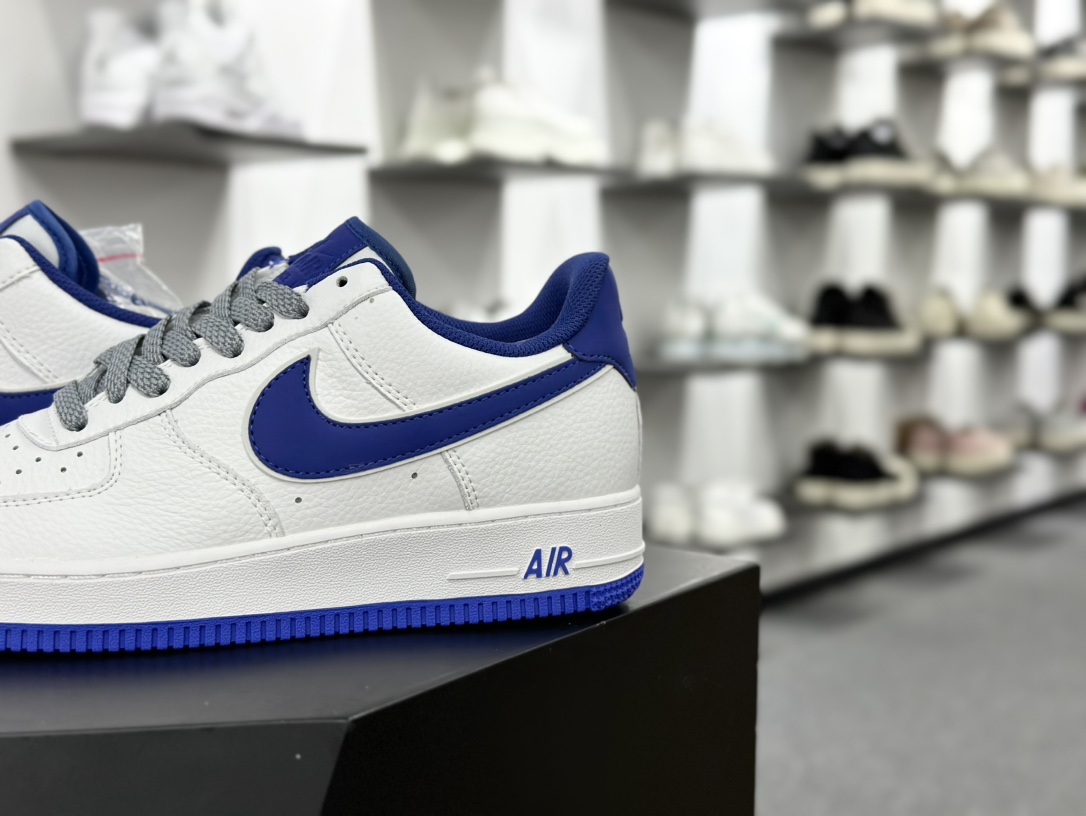 Nike Air Force 1’07 Low”Beige White/Royal Blue Reflective”空军一号板鞋“皮革米白皇家蓝3M反光叠钩”LS0216-023