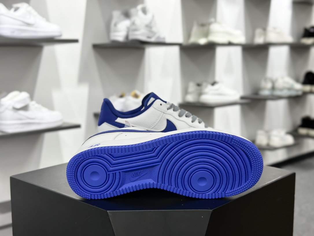 Nike Air Force 1’07 Low”Beige White/Royal Blue Reflective”空军一号板鞋“皮革米白皇家蓝3M反光叠钩”LS0216-023