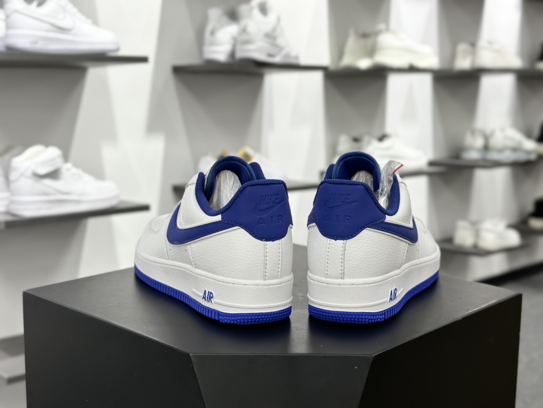 Nike Air Force 1’07 Low”Beige White/Royal Blue Reflective”空军一号板鞋“皮革米白皇家蓝3M反光叠钩”LS0216-023