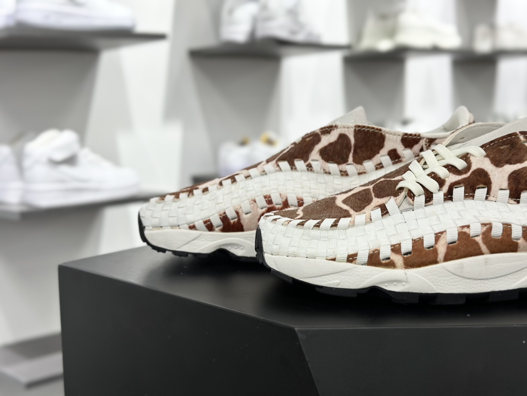 耐克NIKE Air Footscape Woven”Cow Print”足部慢跑鞋“棕米长颈鹿”FB1959-100