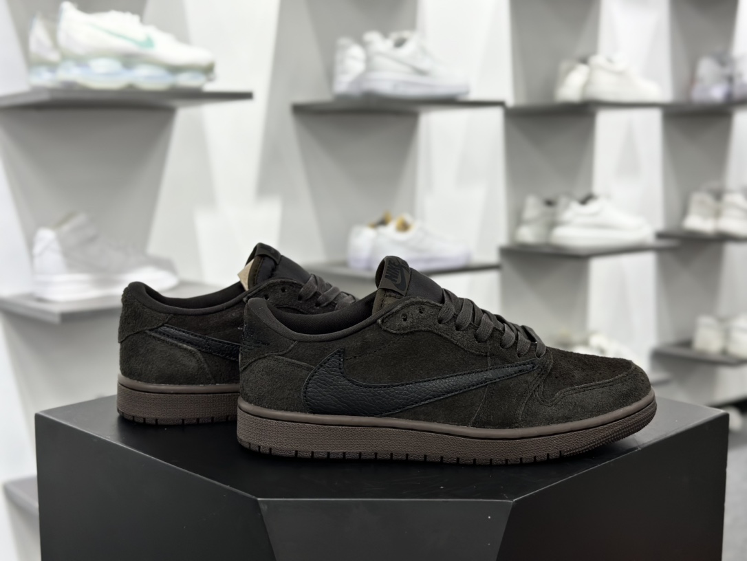 Travis Scott X Nike Air Jordan 1 Low OG SP”Velvet Brown”AJ1乔丹一代经典篮球鞋“TS联名咖啡棕黑倒钩11.0”DM7866-202