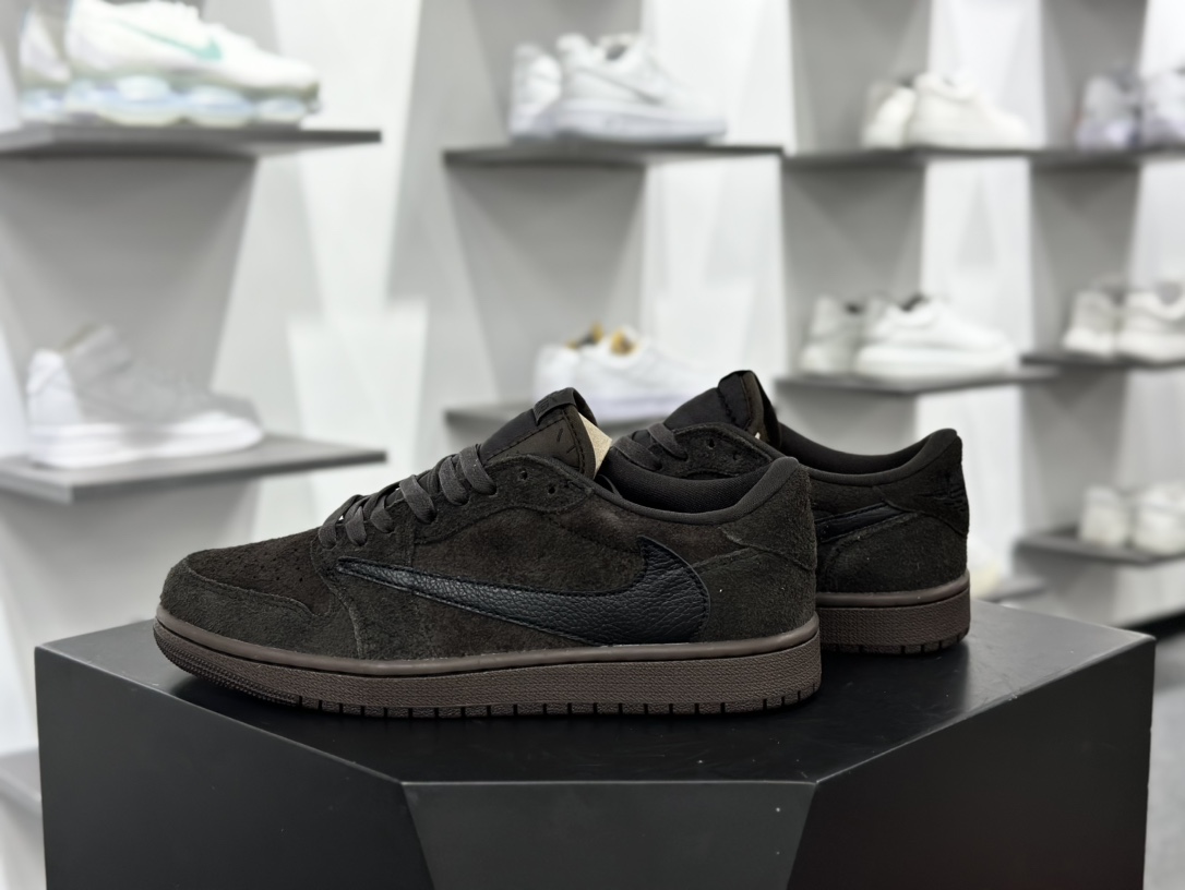 Travis Scott X Nike Air Jordan 1 Low OG SP”Velvet Brown”AJ1乔丹一代经典篮球鞋“TS联名咖啡棕黑倒钩11.0”DM7866-202