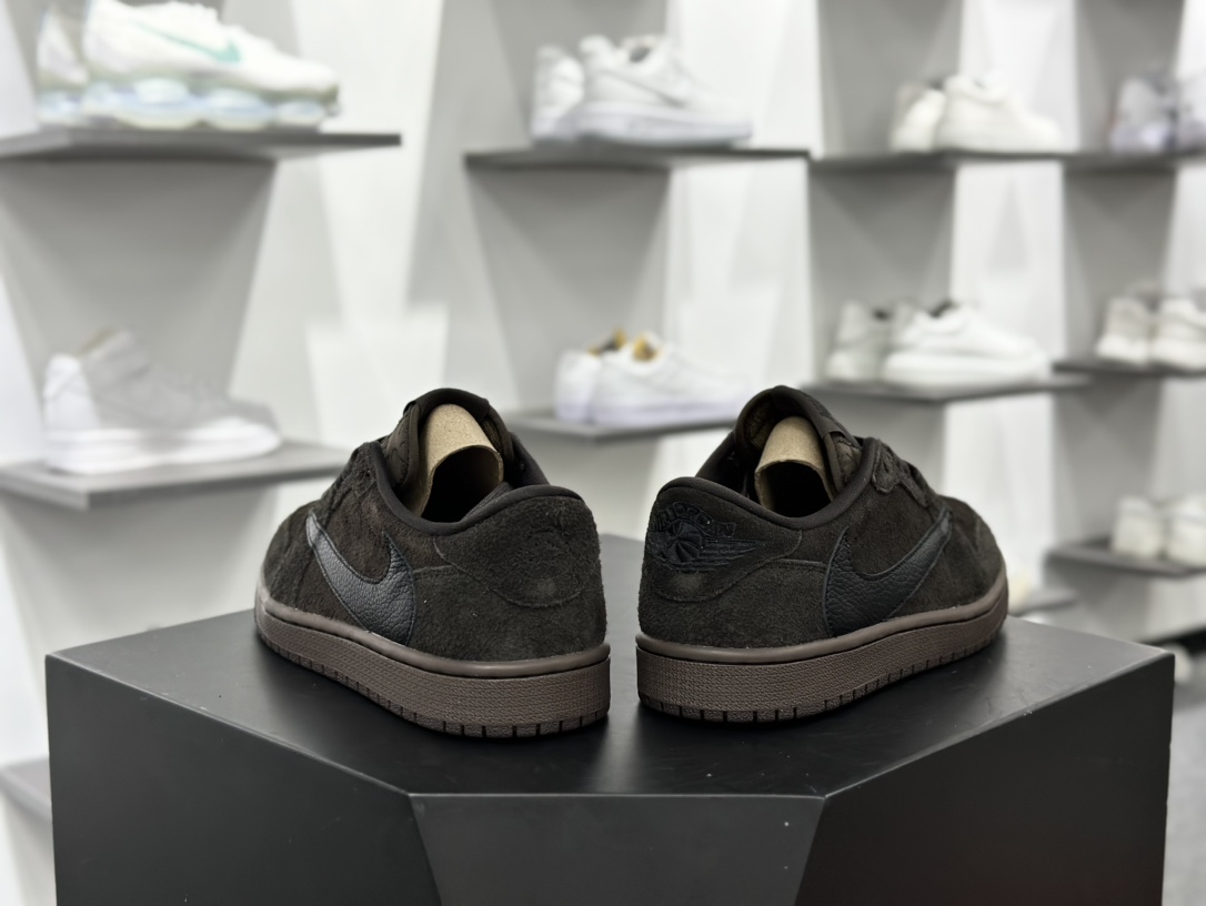 Travis Scott X Nike Air Jordan 1 Low OG SP”Velvet Brown”AJ1乔丹一代经典篮球鞋“TS联名咖啡棕黑倒钩11.0”DM7866-202