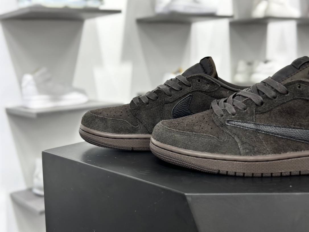 Travis Scott X Nike Air Jordan 1 Low OG SP”Velvet Brown”AJ1乔丹一代经典篮球鞋“TS联名咖啡棕黑倒钩11.0”DM7866-202