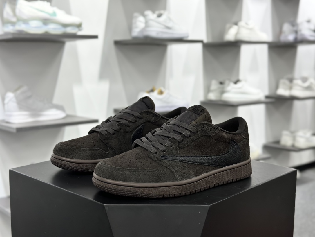 Travis Scott X Nike Air Jordan 1 Low OG SP”Velvet Brown”AJ1乔丹一代经典篮球鞋“TS联名咖啡棕黑倒钩11.0”DM7866-202