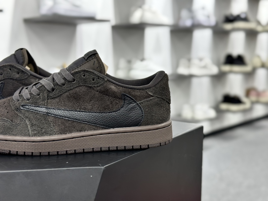 Travis Scott X Nike Air Jordan 1 Low OG SP”Velvet Brown”AJ1乔丹一代经典篮球鞋“TS联名咖啡棕黑倒钩11.0”DM7866-202