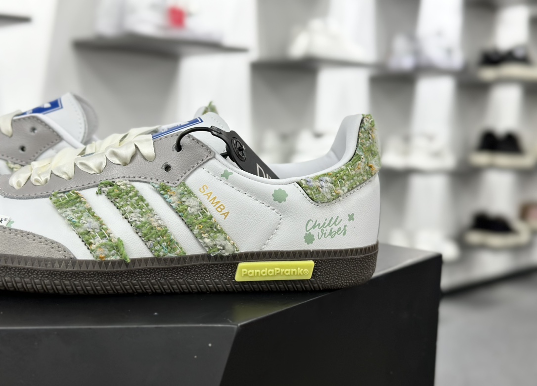 阿迪达斯/三叶草Adidas Originals Samba OG 桑巴舞板鞋“白灰绿满园春”B75806