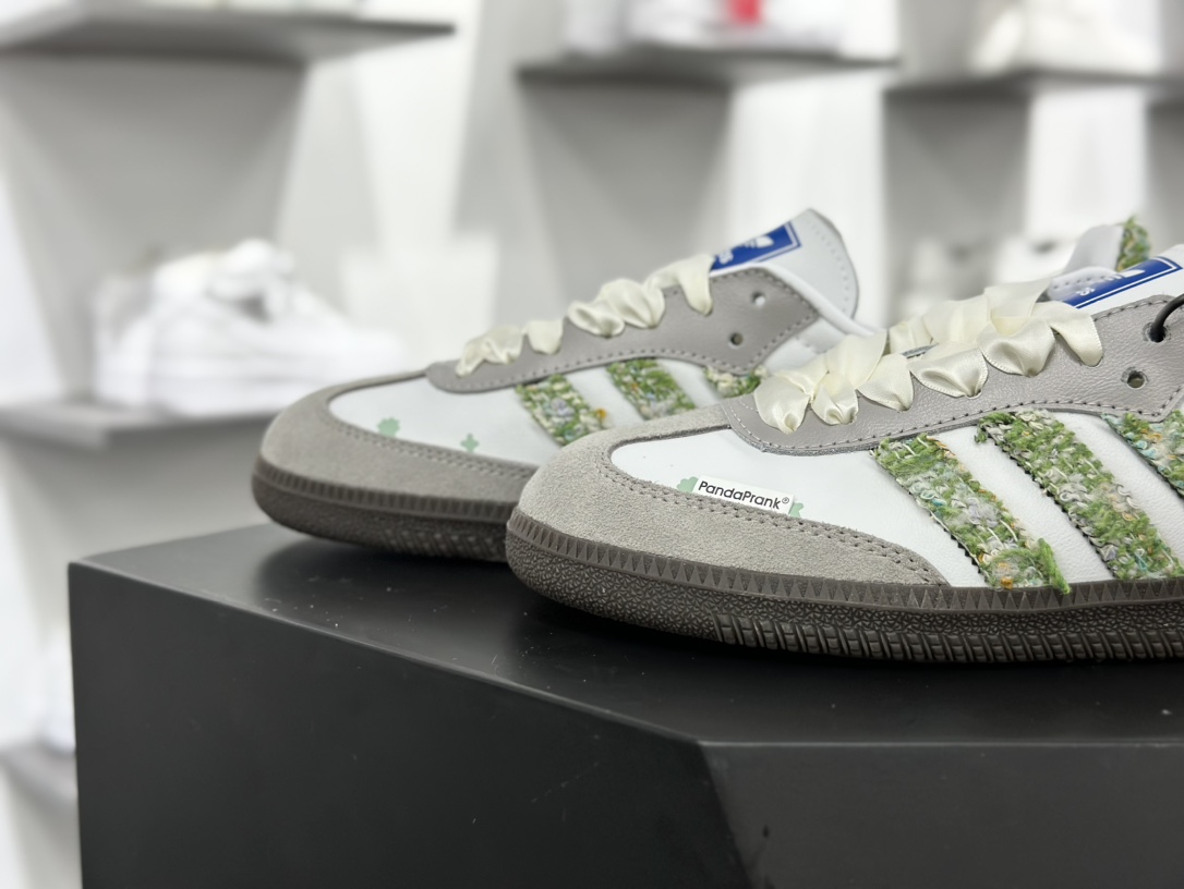 阿迪达斯/三叶草Adidas Originals Samba OG 桑巴舞板鞋“白灰绿满园春”B75806