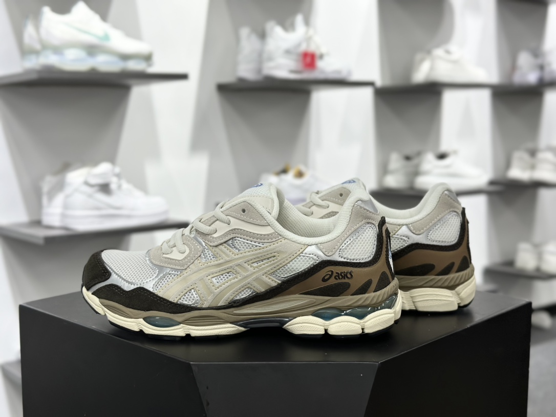 亚瑟士/Asics Gel-NYC 系列低帮复古休闲运动慢跑鞋“奶白摩卡棕”1203A383-103