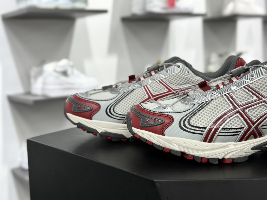 亚瑟士/ASICS Gel-Kahana TR V4系列低帮轻量缓震休闲运动跑步鞋“白米灰银酒红做旧”1203A585-100