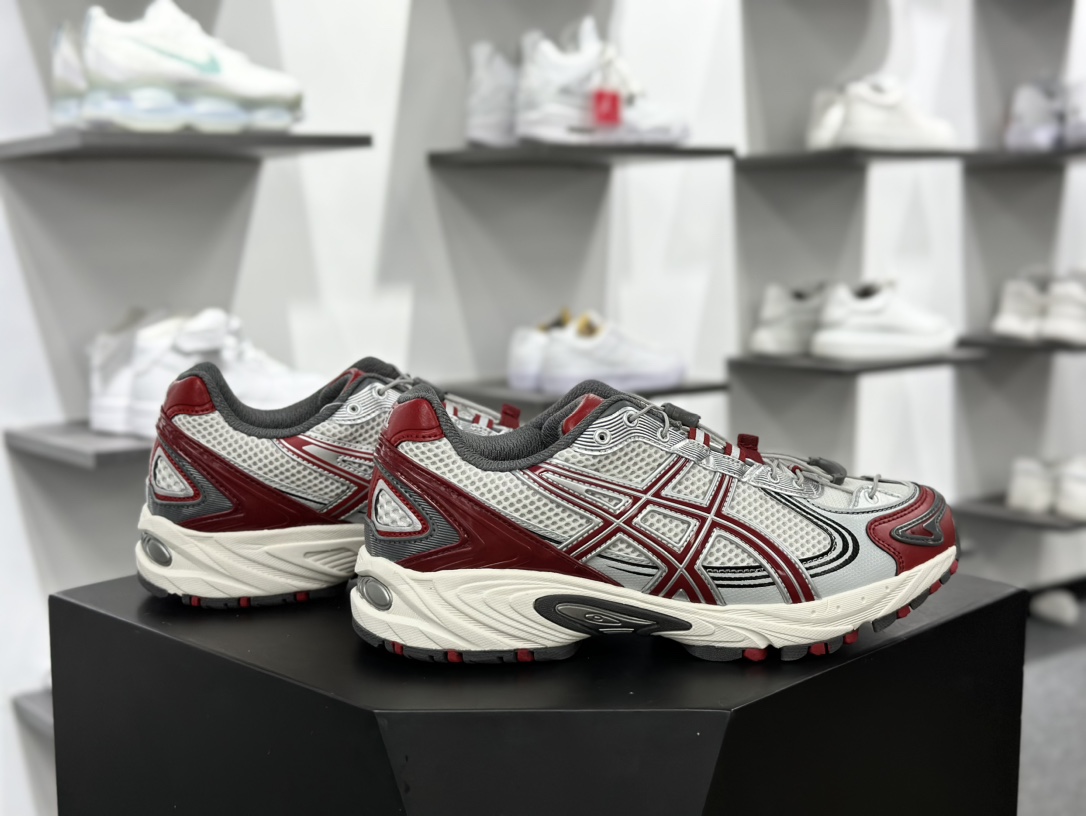 亚瑟士/ASICS Gel-Kahana TR V4系列低帮轻量缓震休闲运动跑步鞋“白米灰银酒红做旧”1203A585-100