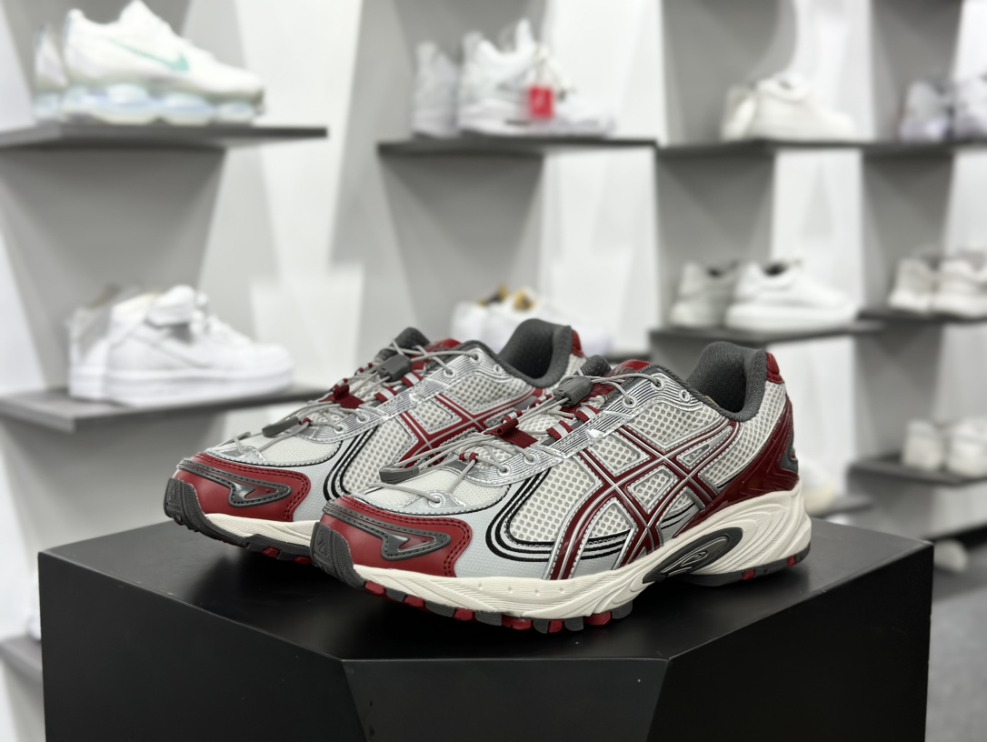 亚瑟士/ASICS Gel-Kahana TR V4系列低帮轻量缓震休闲运动跑步鞋“白米灰银酒红做旧”1203A585-100