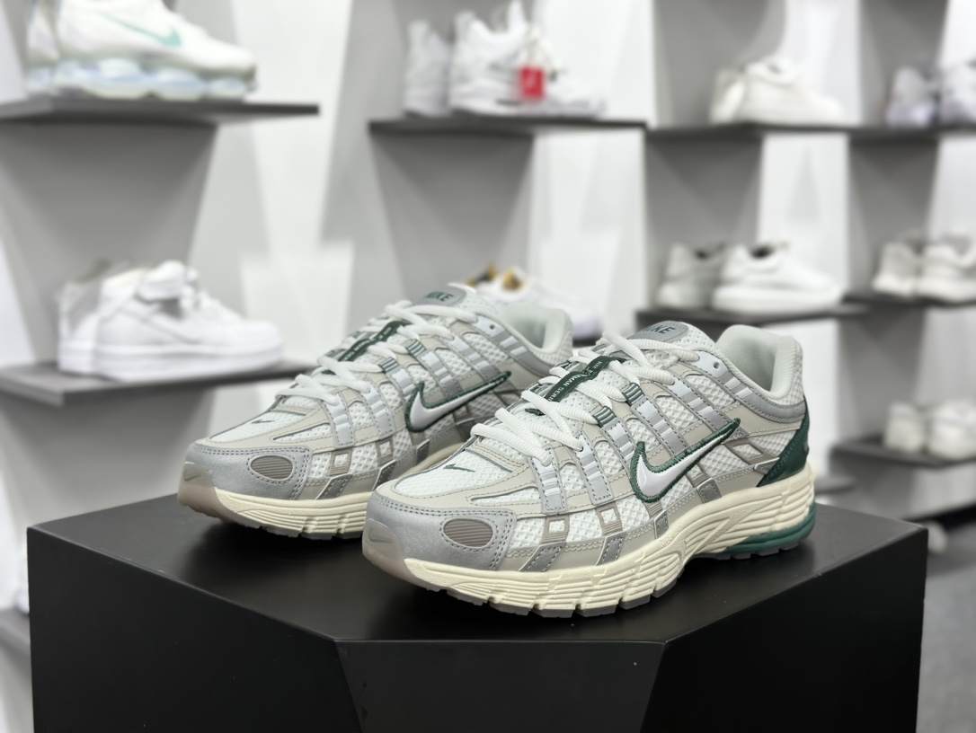 耐克Nike P-6000 Premium”Light Bone Green”系列低帮慢跑鞋“白绿奶油底”HF4308-072