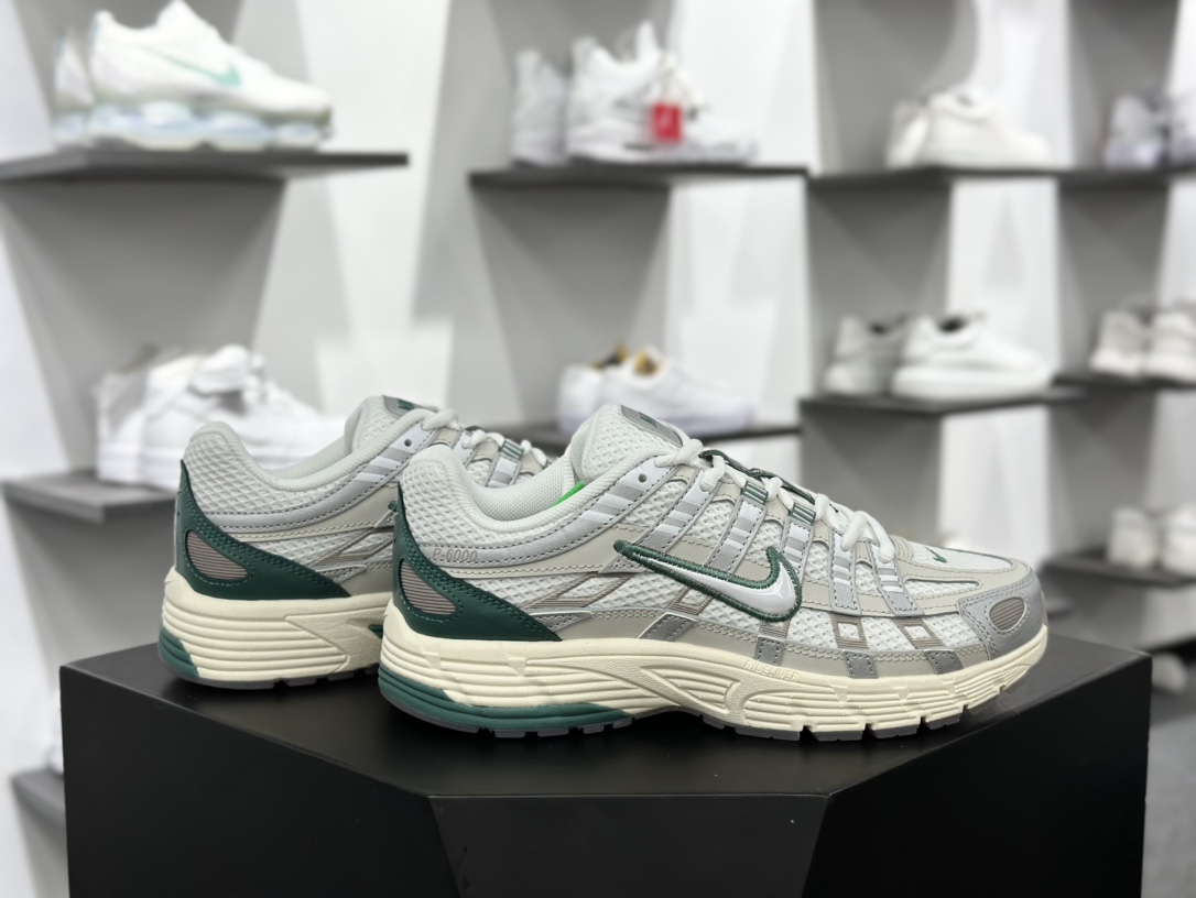 耐克Nike P-6000 Premium”Light Bone Green”系列低帮慢跑鞋“白绿奶油底”HF4308-072