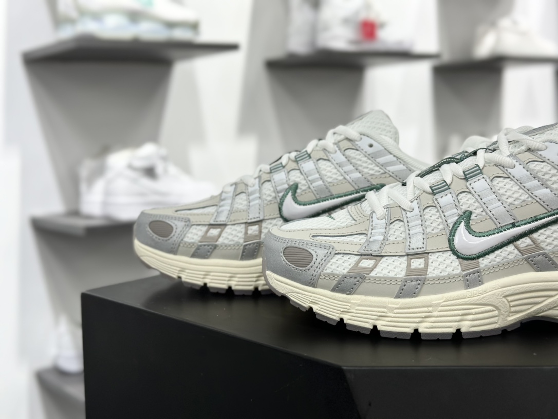 耐克Nike P-6000 Premium”Light Bone Green”系列低帮慢跑鞋“白绿奶油底”HF4308-072