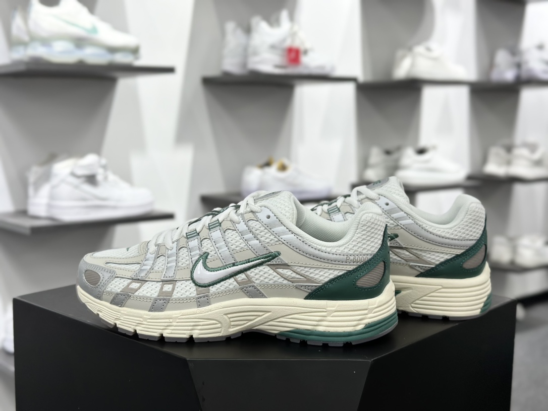 耐克Nike P-6000 Premium”Light Bone Green”系列低帮慢跑鞋“白绿奶油底”HF4308-072