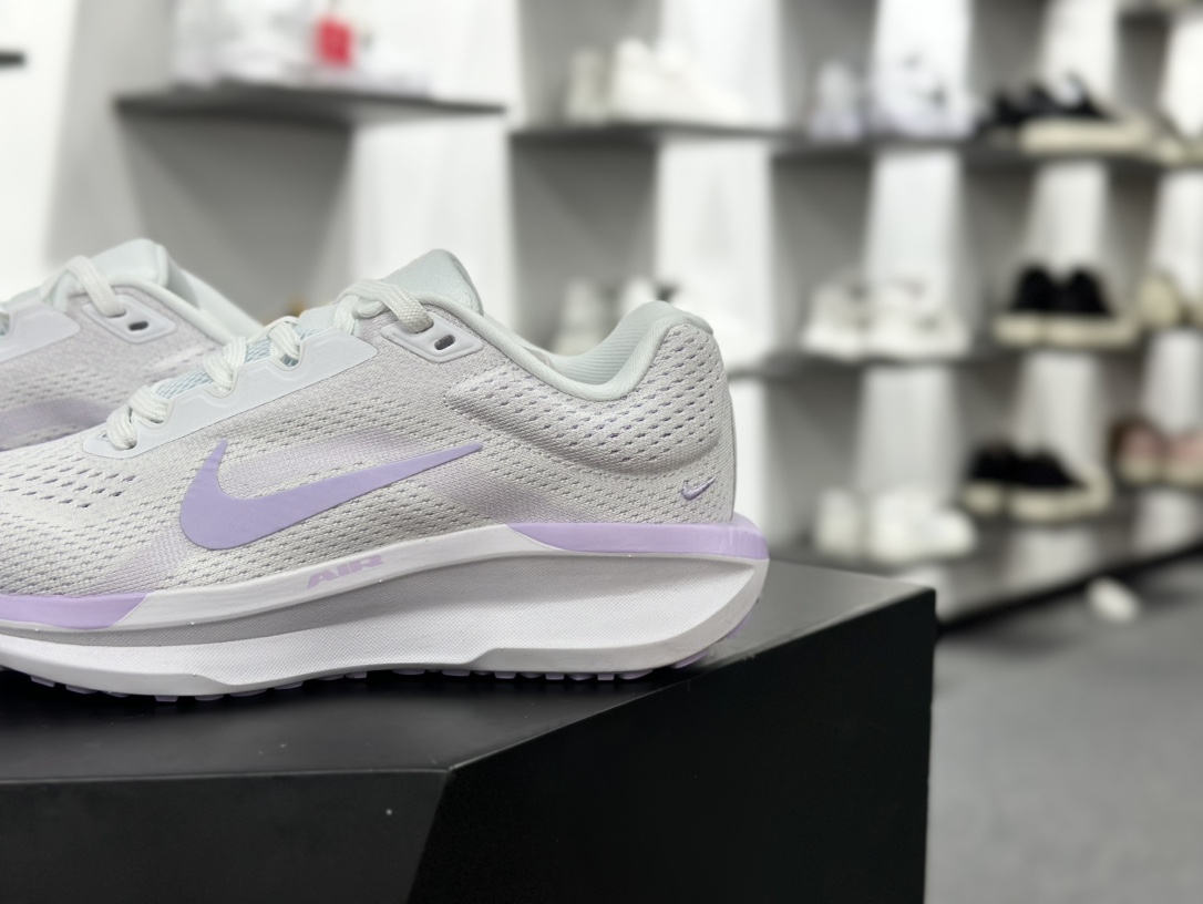 耐克Nike Winflo 11 Low”Sail/Volt”温弗洛11代系列低帮跑步鞋“网织白淡紫”FJ9510-101