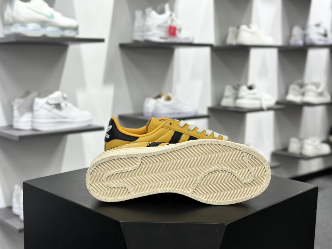 三叶草Adidas Originals Superstar”Yellow Black”经典贝壳头板鞋“皮革黄黑”HQ0498