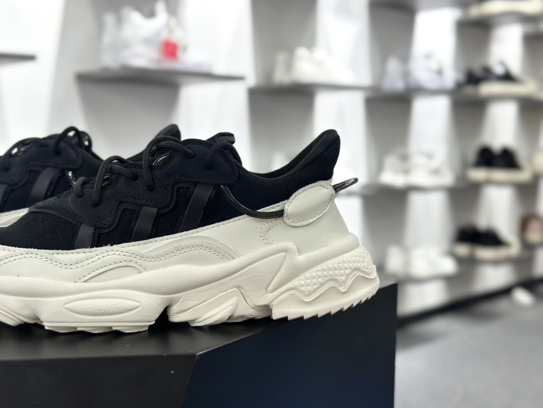 Adidas Ozweego adiPRENE OZ系列缓震复古老爹慢跑鞋“汉玉白黑”ID9826