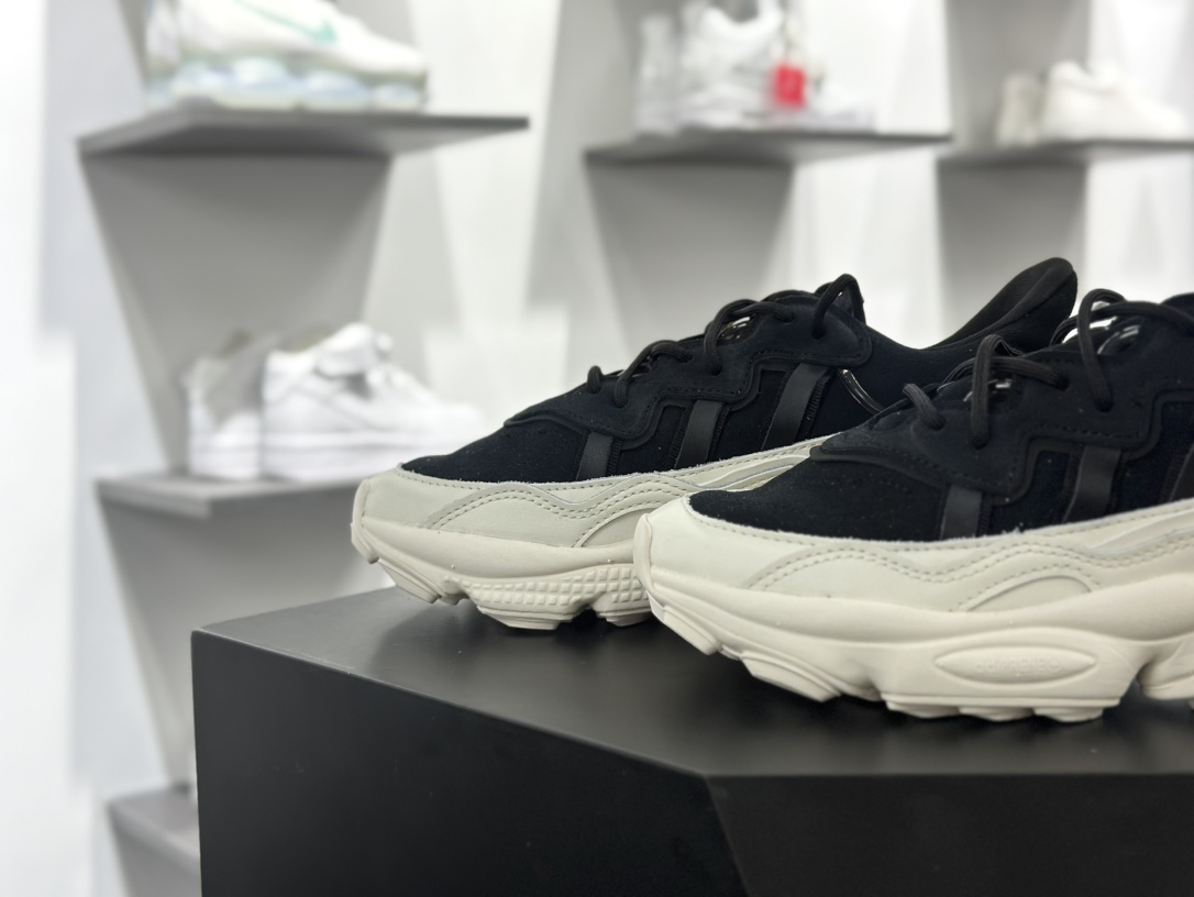 Adidas Ozweego adiPRENE OZ系列缓震复古老爹慢跑鞋“汉玉白黑”ID9826