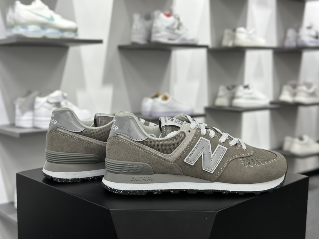 新百伦New Balance ML574系列低帮经典复古休闲运动慢跑鞋“翻毛元祖灰银”ML574EVG