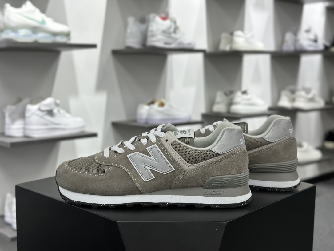 新百伦New Balance ML574系列低帮经典复古休闲运动慢跑鞋“翻毛元祖灰银”ML574EVG