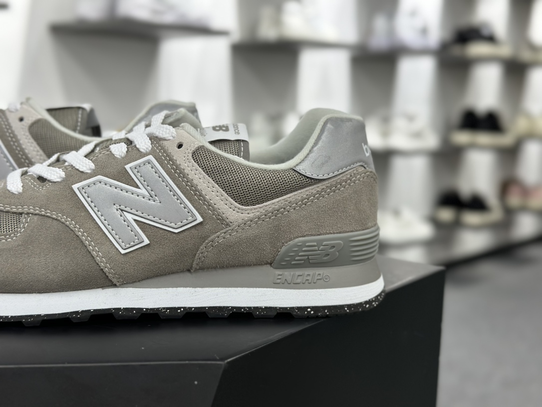 新百伦New Balance ML574系列低帮经典复古休闲运动慢跑鞋“翻毛元祖灰银”ML574EVG