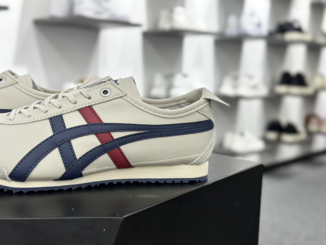 鬼塚虎/Onitsuka Tiger Mexico 66 SD 墨西哥慢跑鞋“皮革米白藏蓝酒红”1183A727-101