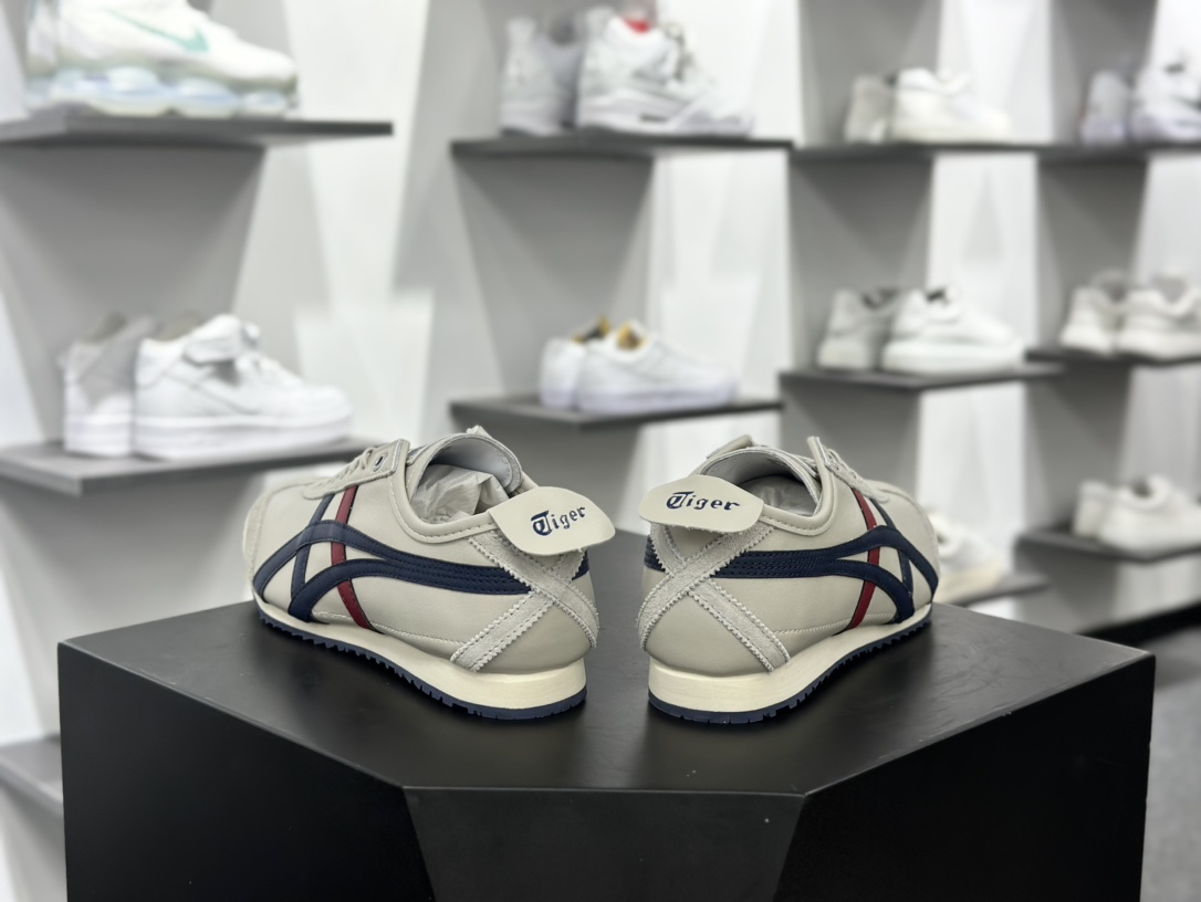 鬼塚虎/Onitsuka Tiger Mexico 66 SD 墨西哥慢跑鞋“皮革米白藏蓝酒红”1183A727-101