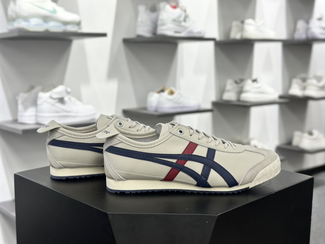 鬼塚虎/Onitsuka Tiger Mexico 66 SD 墨西哥慢跑鞋“皮革米白藏蓝酒红”1183A727-101