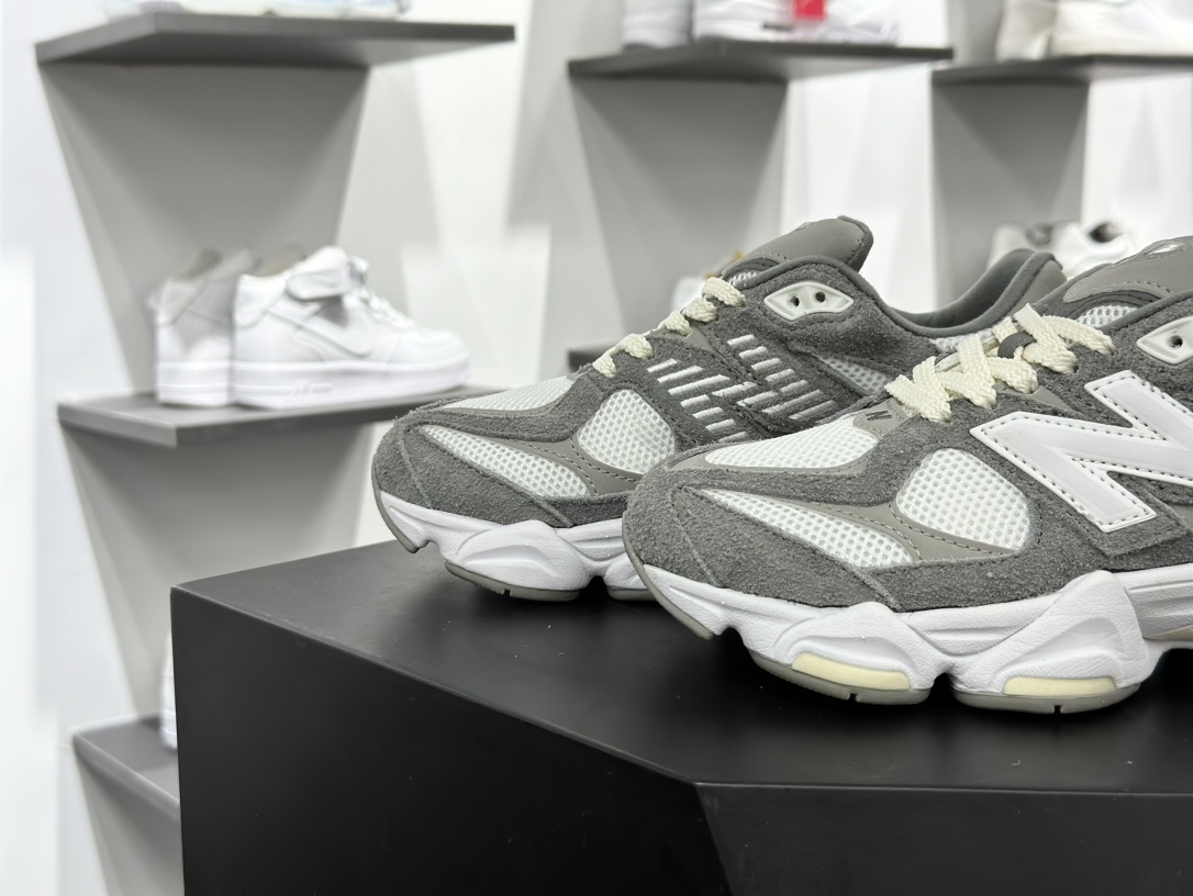 New Balance 9060”Grey White”系列复古百搭老爹风小象蹄休闲运动跑步鞋“灰绿米白”U9060YGA