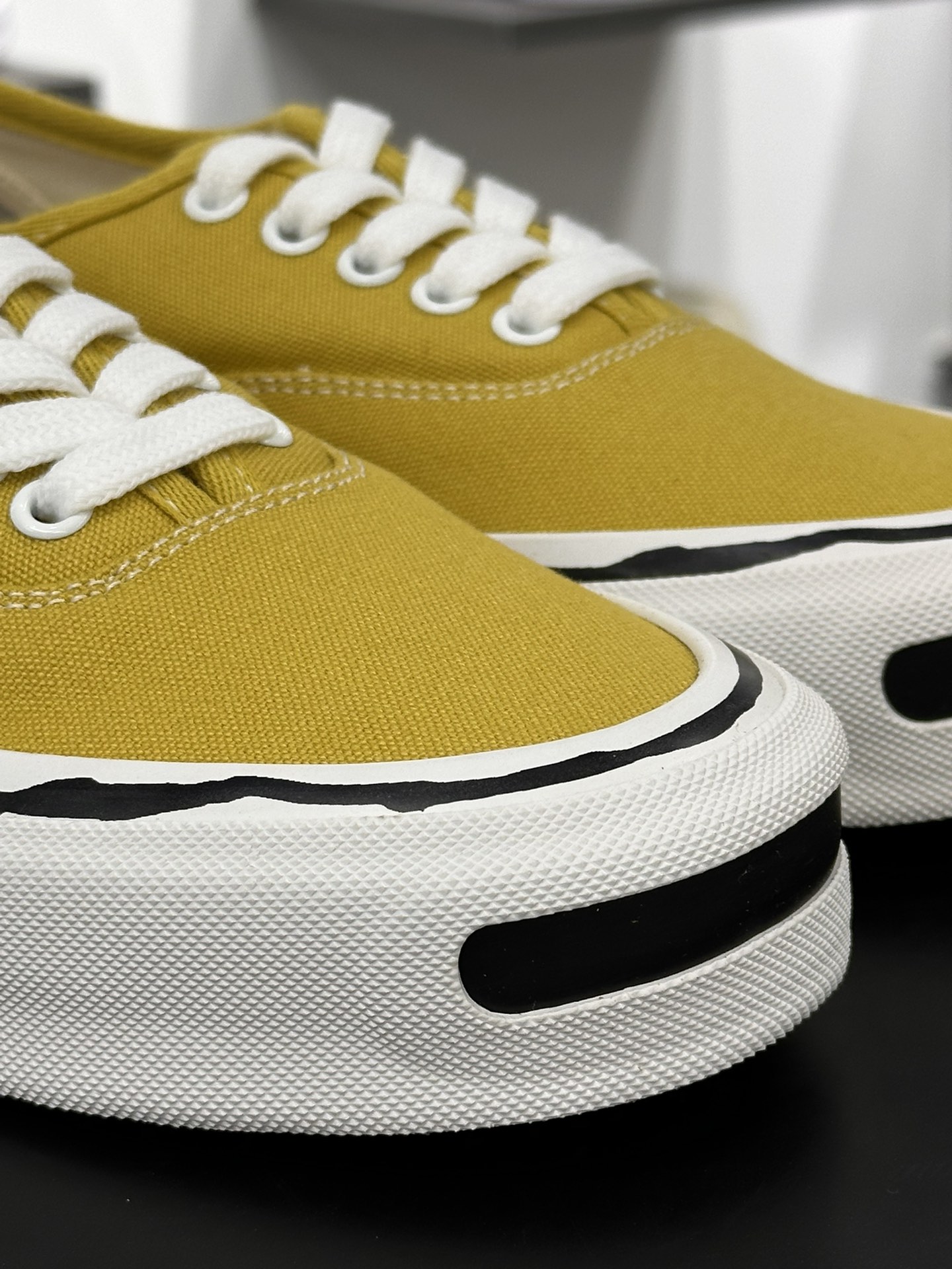 KAMIYA Vulcanize Low Sneaker 系列开口笑扭曲水线硫化滑板板鞋“帆布芥末黄白”G11FW701-MUSTARD