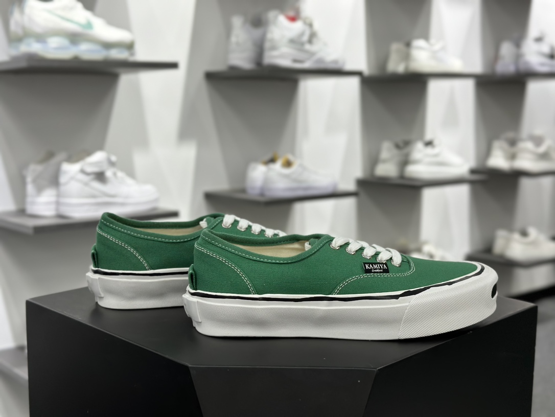 KAMIYA Vulcanize Low Sneaker 系列开口笑硫化滑板板鞋“联名青草绿”C13FW703-GREEN