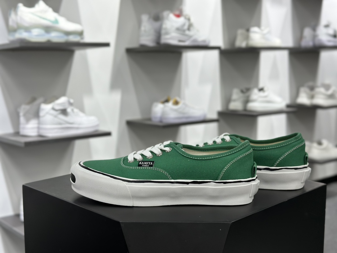 KAMIYA Vulcanize Low Sneaker 系列开口笑硫化滑板板鞋“联名青草绿”C13FW703-GREEN