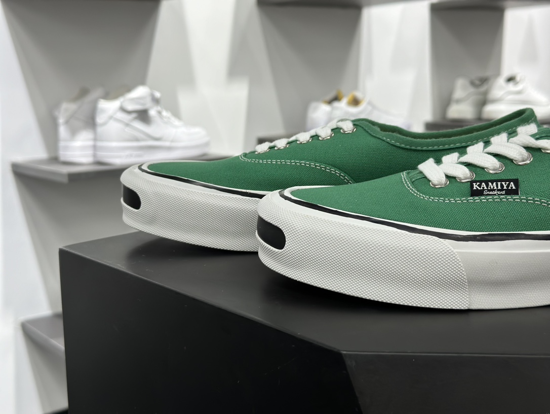 KAMIYA Vulcanize Low Sneaker 系列开口笑硫化滑板板鞋“联名青草绿”C13FW703-GREEN