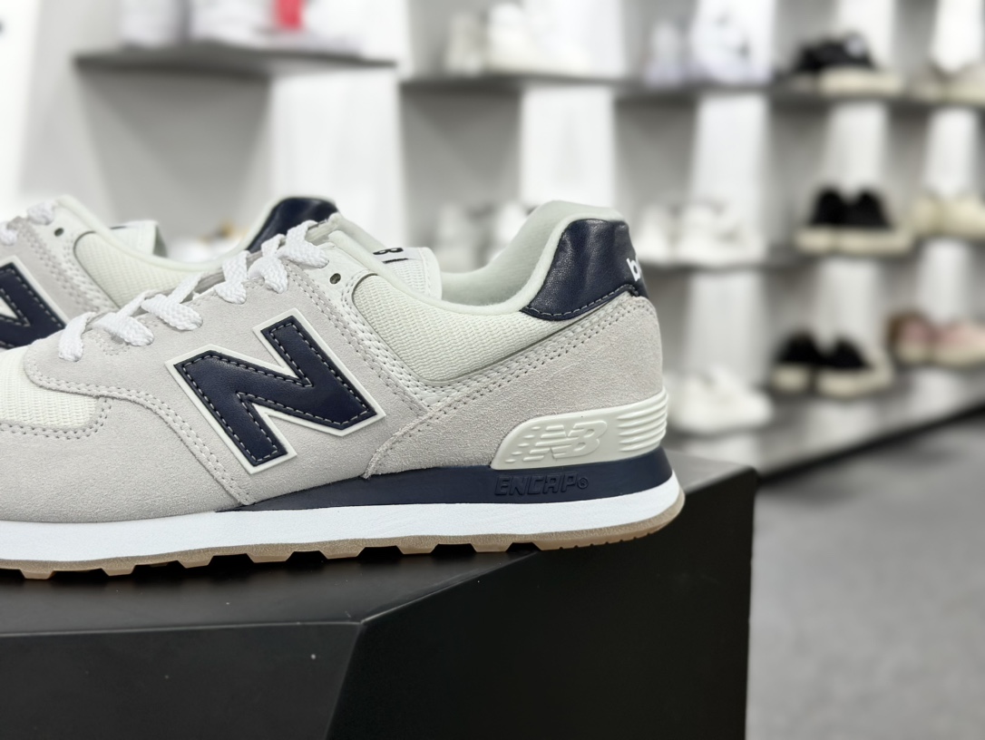 新百伦New Balance ML574系列低帮经典复古休闲运动慢跑鞋“翻毛浅灰藏蓝”ML574TF2