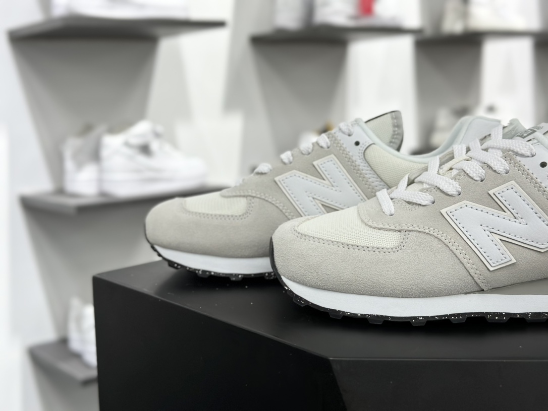 NB新百伦New Balance ML574系列低帮经慢跑鞋“翻毛浅灰白”ML574EVW