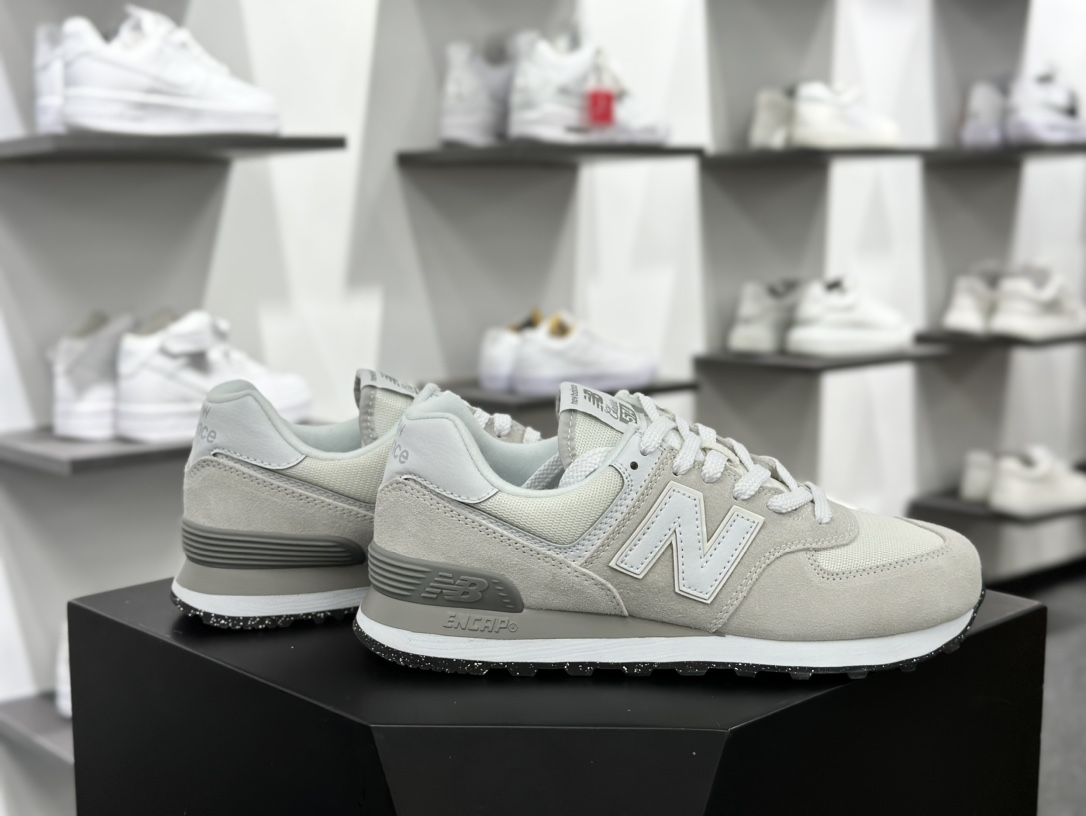 NB新百伦New Balance ML574系列低帮经慢跑鞋“翻毛浅灰白”ML574EVW