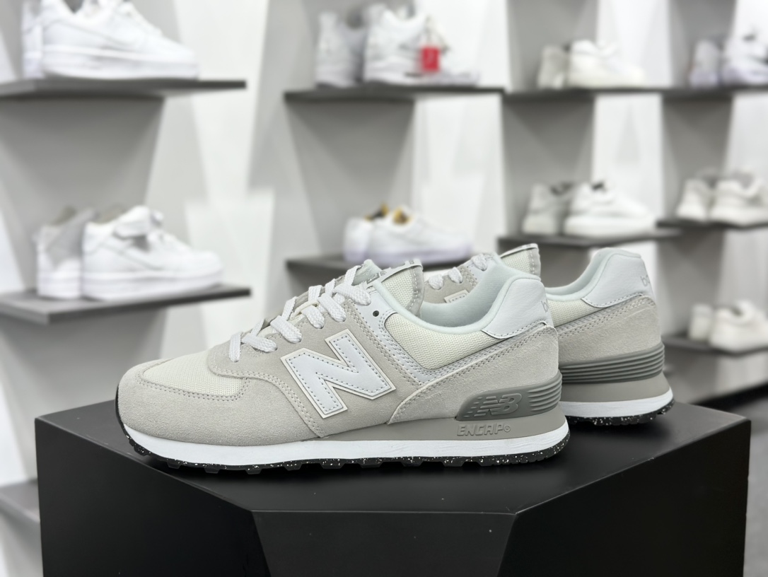 NB新百伦New Balance ML574系列低帮经慢跑鞋“翻毛浅灰白”ML574EVW