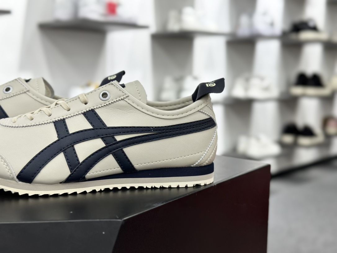 鬼塚虎/Onitsuka Tiger Mexico 66 Slip-On 墨西哥系列休闲运动鞋“皮革米灰藏青蓝”1183A872-200