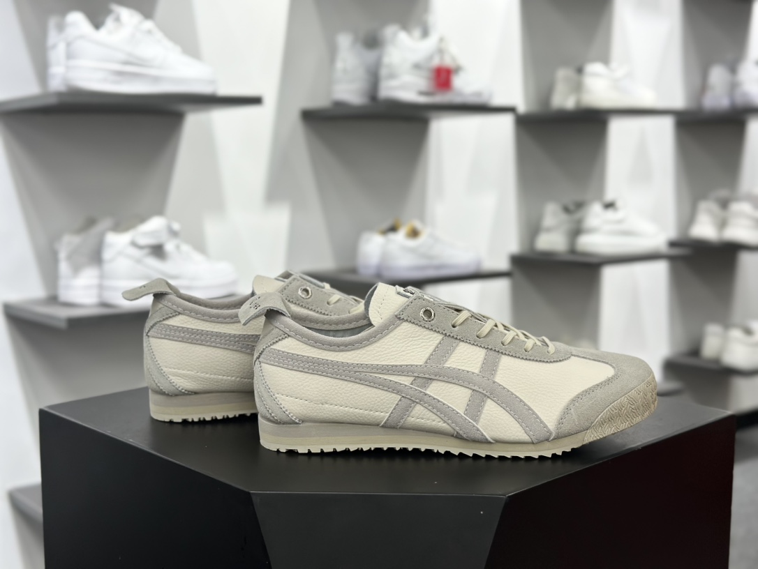 鬼塚虎/Onitsuka Tiger Mexico 66 Slip-On 墨西哥系列运动鞋“皮革米白灰”1183C015-101