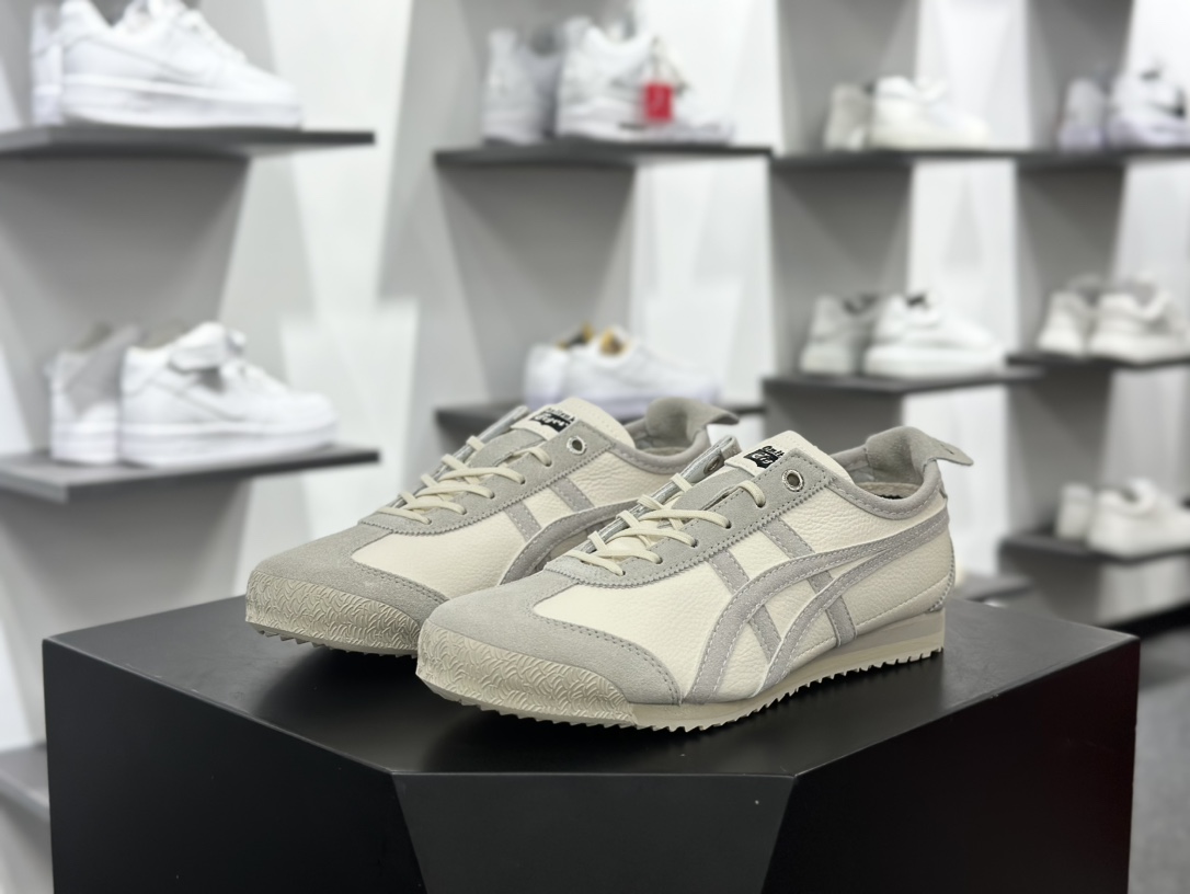 鬼塚虎/Onitsuka Tiger Mexico 66 Slip-On 墨西哥系列运动鞋“皮革米白灰”1183C015-101