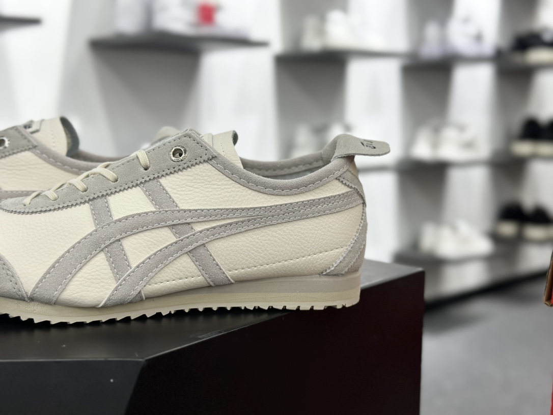 鬼塚虎/Onitsuka Tiger Mexico 66 Slip-On 墨西哥系列运动鞋“皮革米白灰”1183C015-101