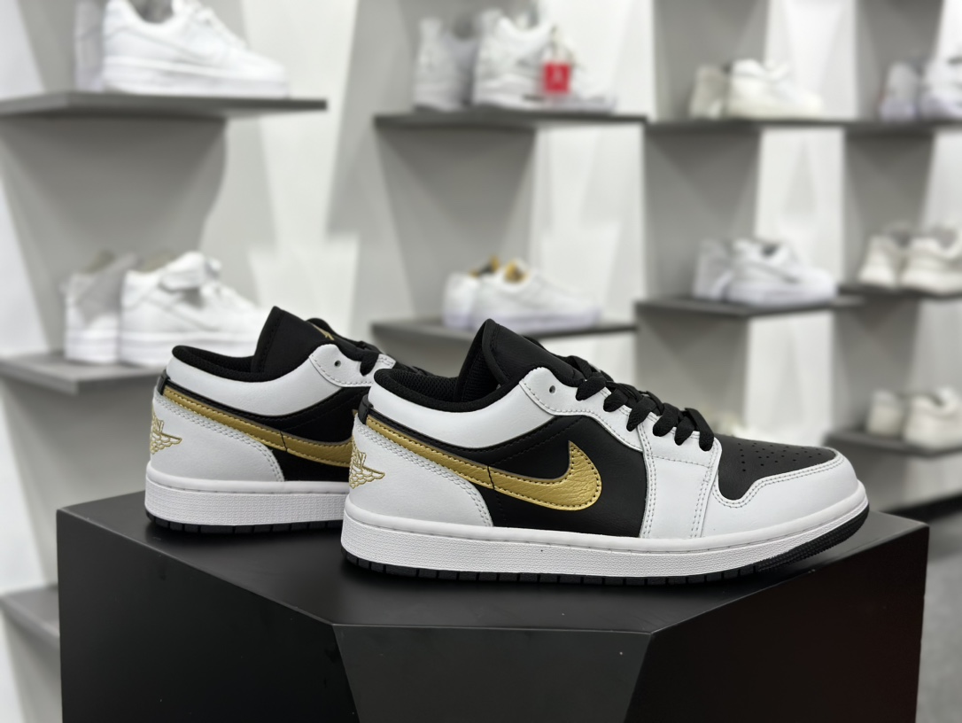 Air Jordan 1 Low”White/Black/Metallic Gold”AJ1乔丹一代低帮篮球鞋“白黑金钩”553558-172