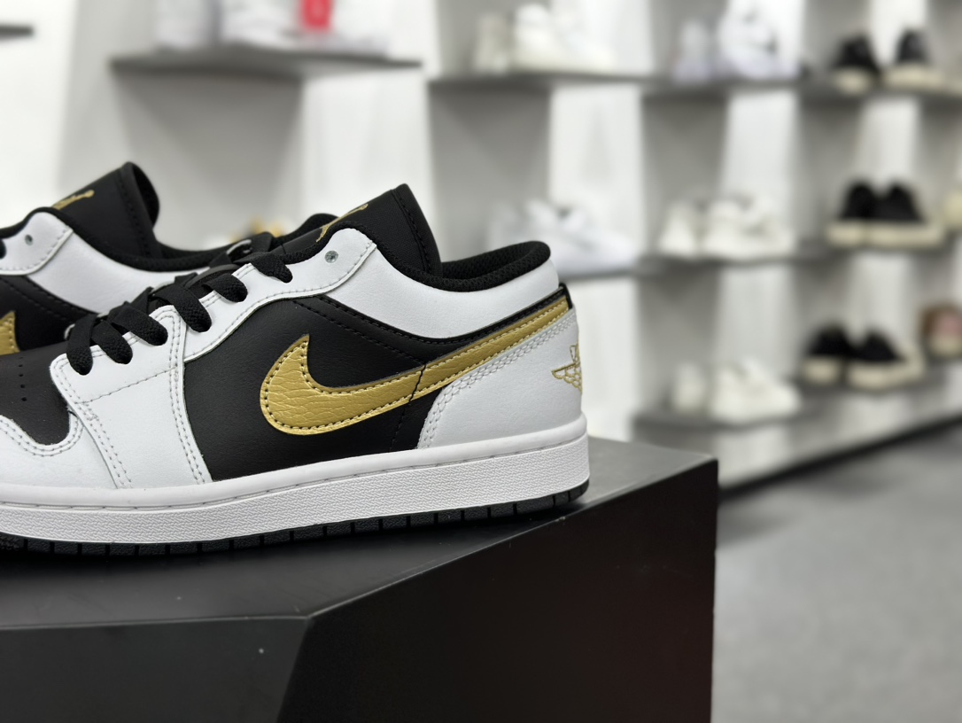 Air Jordan 1 Low”White/Black/Metallic Gold”AJ1乔丹一代低帮篮球鞋“白黑金钩”553558-172