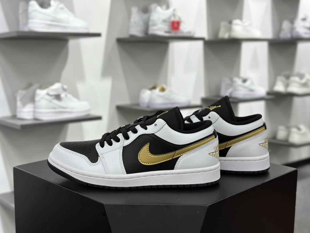 Air Jordan 1 Low”White/Black/Metallic Gold”AJ1乔丹一代低帮篮球鞋“白黑金钩”553558-172